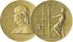 pulitzer logo of two gold coins