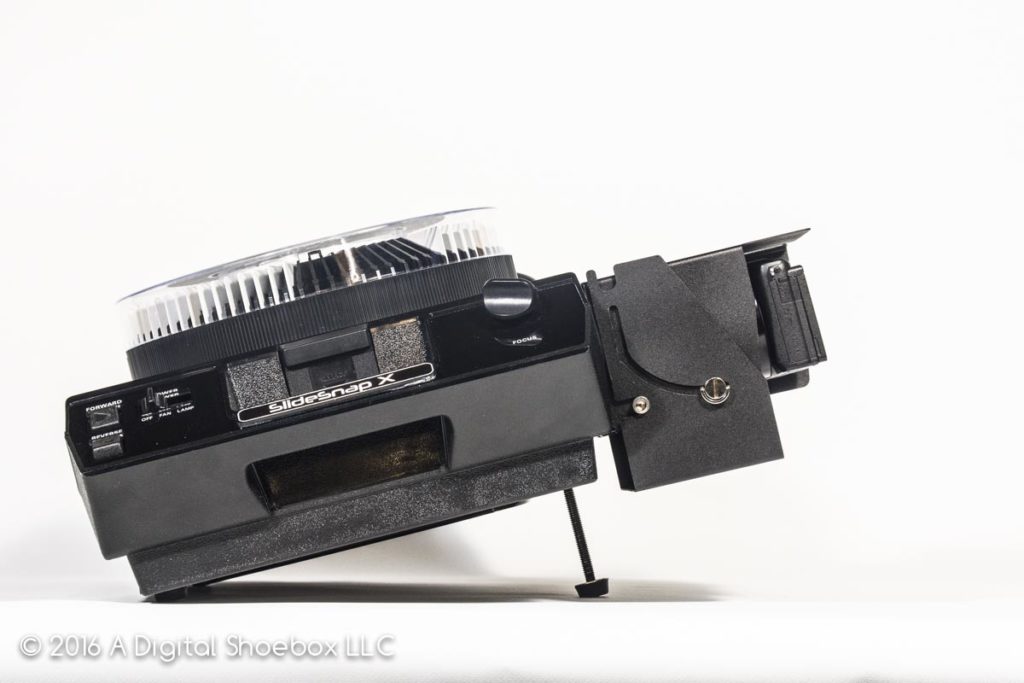 Side view of Slidesnap X1 35mm slide digitizer